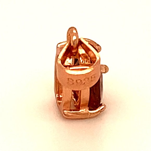 Red Tourmaline .76ct Rose Gold Silver Pendant - Picture 4 of 6